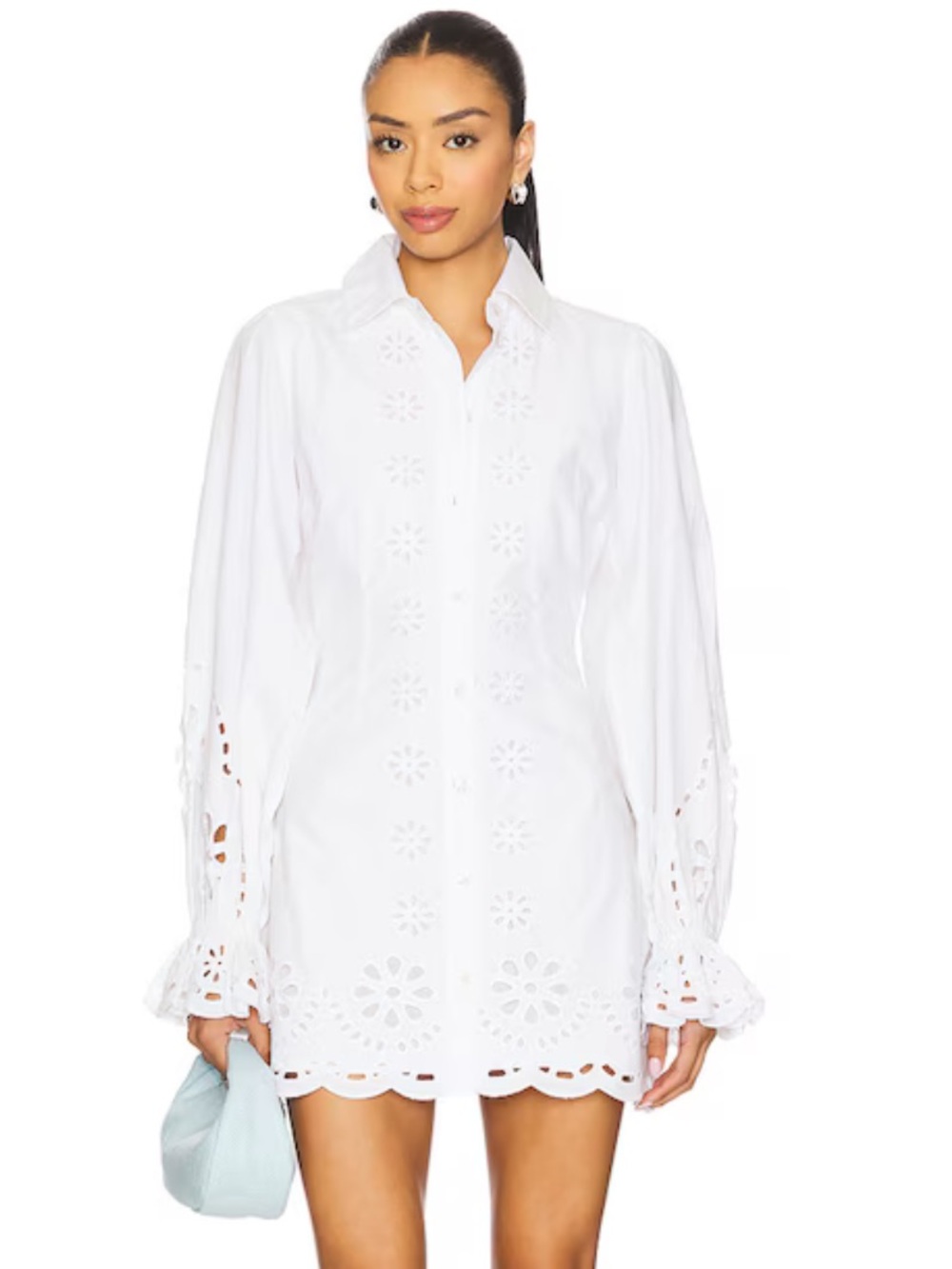 Tularosa White Eyelet Mini Dress